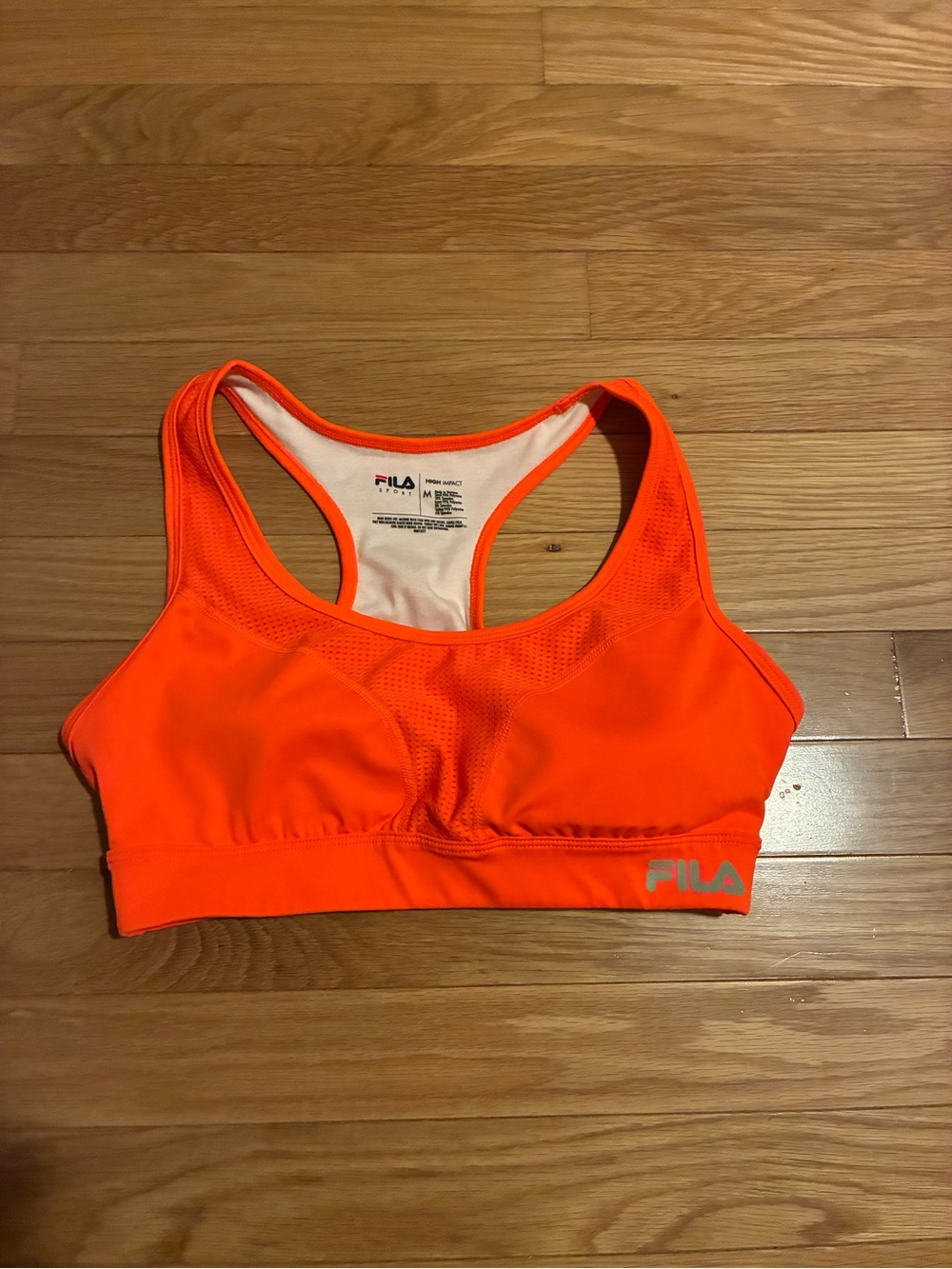 Fila Bright Orange Racerback Athletic Sports Bra